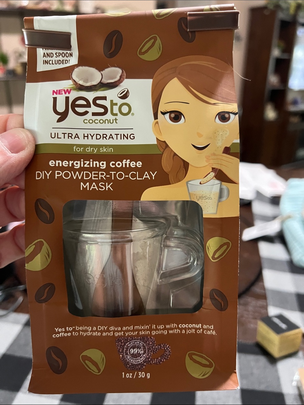 New Coconut Energizing Coffee DIY Powder-to-Clay Mask - Brown